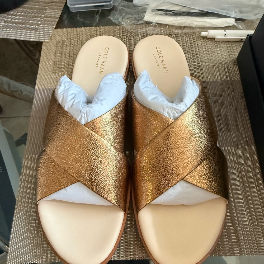 Cole Haan Women's Metallic Gold Sandals
